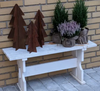 Smukke træer/juletræer i cortenstål til haven.